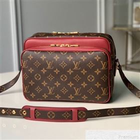 Louis Vuitton Nil Slim Shoulder Bag in Monogram Canvas M51478 Burgundy Leather 2019 (KD-9042616)