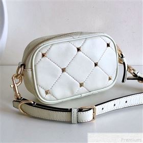 Valentino Small Quilted Boomstud Crossbody Camera Bag White 2019 (JJ3-9042708)