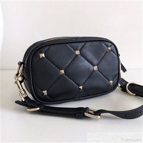 Valentino Small Quilted Boomstud Crossbody Camera Bag Black 2019 (JJ3-9042707)