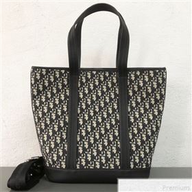 Dior Tote in Oblique Canvas and Black Grained Calfskin 2019 (WEIP-9042728)