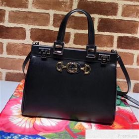 Gucci Zumi Grainy Leather Small Top Handle Bag ‎569712 Black 2019 (DLH-9041836)