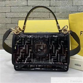 Fendi Kan I F Flap Bag Black/Transparent 2019 (AFEI-9041855)