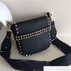 Valentino Rockstud Rolling Sandle Shoulder Bag Black/Gold 2019 (JJ3-9041915)