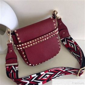 Valentino Rockstud Rolling Sandle Shoulder Bag Burgundy 2019 (JJ3-9041917)