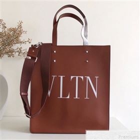 Valentino VLTN Rockstud Calfskin Shopper Tote Bag Brown 2019 (JJ3-9041920)