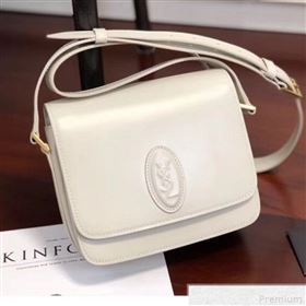 Saint Laurent LE 61 Small Saddle Bag in Smooth Leather 568569 White 2019 (KTS-9041924)