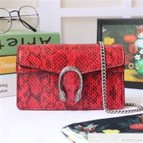 Gucci Dionysus Super Mini Snakeskin Bag 476432 Red 2019 (XYS-9050614)