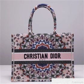 Dior Small Book Tote KaléiDiorscopic Embroidered Bag Pink/Multicolor 2019 (DMZ-9050711)