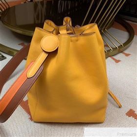 Hermes Licol Hermes 17 Bucket Bag Yellow 2019(Half Handmade) (AMIN-9050702)