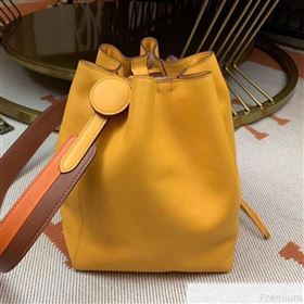 Hermes Licol Hermes 17 Bucket Bag Yellow 2019(Half Handmade)  (AMIN-9050702)