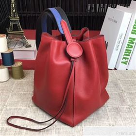 Hermes Licol Hermes 17 Bucket Bag Red 2019(Half Handmade) (AMIN-9050705)