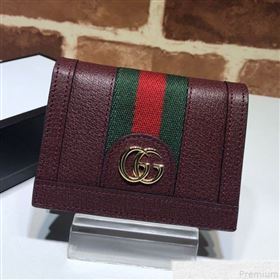 Gucci Ophidia Card Case Wallet 523155 Burgundy (DLH50718)