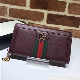 Gucci Ophidia Zip Around Wallet 523154 Burgundy (DLH50721)