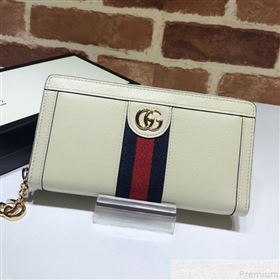 Gucci Ophidia Zip Around Wallet 523154 White  (DLH50719)