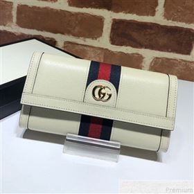 Gucci Ophidia Flap Continental Wallet 523153 White  (DLH50722)