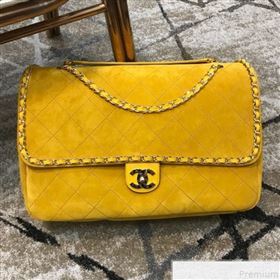 Chanel x Pharrell Oversize Suede Flap Bag Yellow 2019 (JDH-9043001)