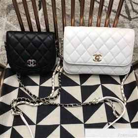 Chanel Side-Packs Flap Bag AS0649 Black/White 2019 (JDH-9043004)