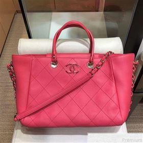 Chanel Chevron Pleated Bucket Bag Pink 2019 (SMJD-9043019)