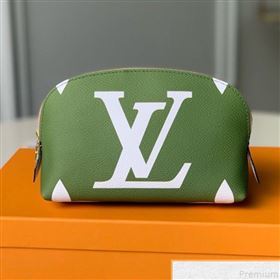 Louis Vuitton Giant Monogram Canvas Pochette Cosmetic Pouch M67693 Khaki Green 2019 (FANG-9043026)