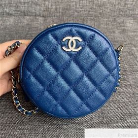 Chanel Iridescent Round Classic Clutch with Chain AP0366 Blue 2019 (SSZ-9050920)