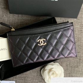 Chanel Iridescent Grained Calfskin Pouch Black 2019 (SSZ-9050925)