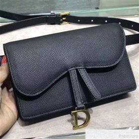 Dior Grained Leather Saddle Belt Bag Black 2019 (XYD-9050931)