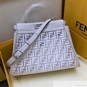 Fendi Transparent Peekaboo Regular Top Handle Bag White 2019 (AFEI-9051005)