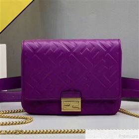 Fendi FF Lambskin Baguette Upside Down Belt Bag Purple 2019 (AFEI-9051012)