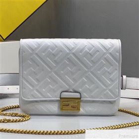 Fendi FF Lambskin Baguette Upside Down Belt Bag White 2019 (AFEI-9051010)