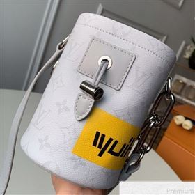 Louis Vuitton Mens Chalk Nano Bucket Bag M44631 Monogram White Canvas 2019 (KD-9050755)