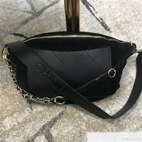 Chanel x Pharrell Suede Waist Bag/Belt Bag Black 2019 (JDH-9050857)