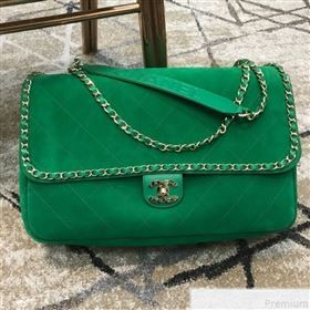 Chanel x Pharrell Oversize Suede Flap Bag Green 2019 (JDH-9050855)