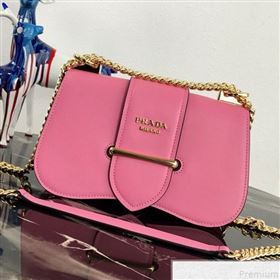 Prada Sidonie Leather Saddle Shoulder Bag 1BD184 Pink 2019 (PYZ-9051041)