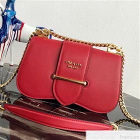 Prada Sidonie Leather Saddle Shoulder Bag 1BD184 Red 2019 (PYZ-9051038)