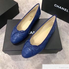 Chanel Quilting Lambskin Leather Ballerinas Blue 2019 (DLY-9050189)