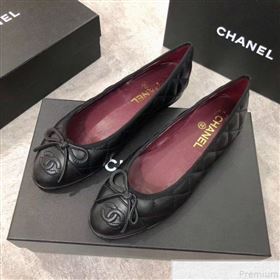 Chanel Quilting Lambskin Leather Ballerinas Black/Burgundy 2019 (DLY-9050193)