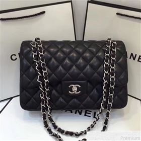 Chanel Lambskin Classic Jumbo Flap Bag Black 2019 TOP(SHW) (AW-9050152)