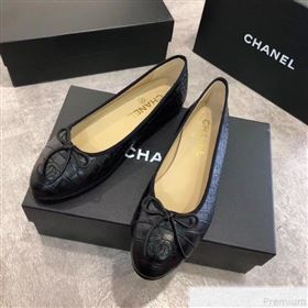 Chanel Croco Pattern Leather Ballerinas Black 2019 (DLY-9050165)