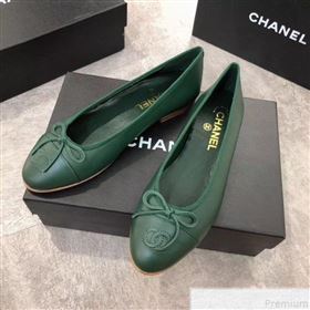 Chanel Lambskin Leather Ballerinas Green 2019 (DLY-9050173)