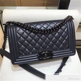 Chanel Quilted Lambskin Classic Boy Flap Bag 67086 Black 2019 (SMJD-9051683)