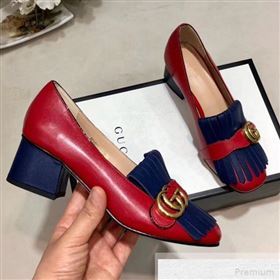 Gucci Leather Mid-heel Pump 408208 Red 2019 (DLY-9051632)