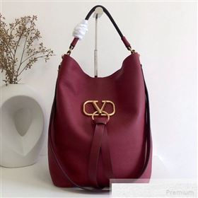 Valentino VRING Hobo Shoulder Bag Burgundy 2019 (JJ3-9051122)