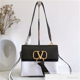 Valentino Small VRING Smooth Calfskin Shoulder Bag Black/White 2019 (JJ3-9051127)