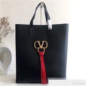 Valentino Long VRING Shopping Tote Black 2019 (JJ3-9051131)