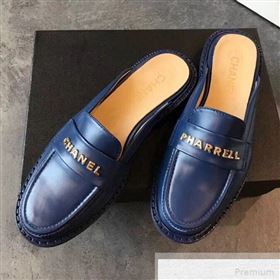 Chanel x Pharrell Flat Loafer Mules Blue 2019 (EM-9051464)