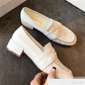 Chanel Quilted Leather Loafers G34345 White 2019 (EM-9051516)