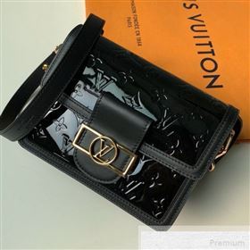 Louis Vuitton Mini Dauphine Shoulder Bag in Patent Leather M44580 Black 2019 (KD-9051334)