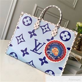 Louis Vuitton Onthego Shopping Tote Bag M44571 Blue 2019 (KD-9051336)