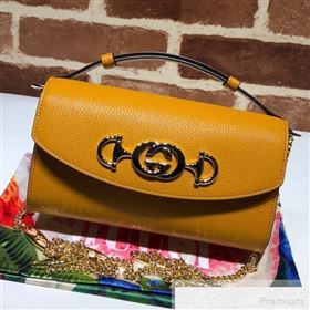 Gucci Zumi Grained Leather Mini Shoulder Bag 564718 Yellow 2019 (DLH-9051344)