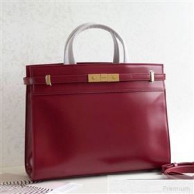 Saint Laurent Manhattan Medium Top Handle Bag in Smooth Leather 553745 Red 2019 (KTS-9051408)